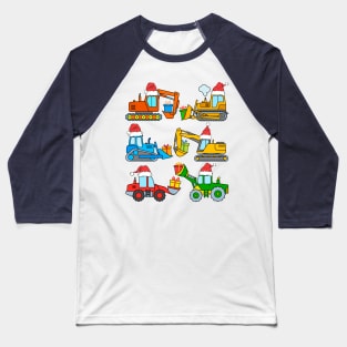 Christmas Excavator Construction Diggers Gifts Satna Hats Kids Baseball T-Shirt